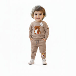 kids sweatshirt set beige