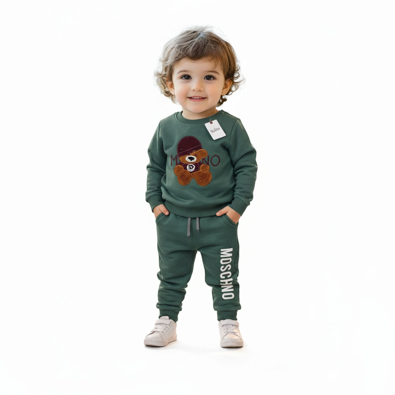 kids sweatshirt set sage green