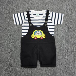kids romper set black